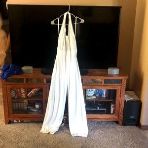 white with metal accent jump suit